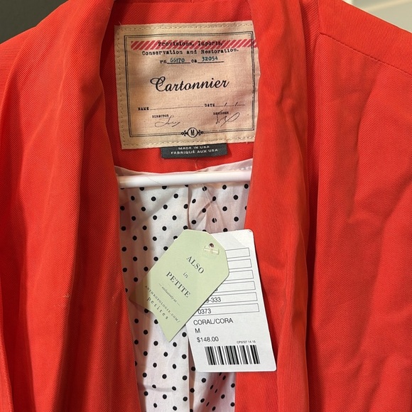 Anthropology coral Blazer NWT - Picture 2 of 2